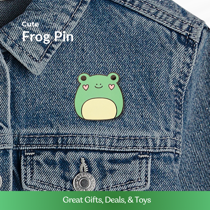 Frog with Hearts Enamel Pin