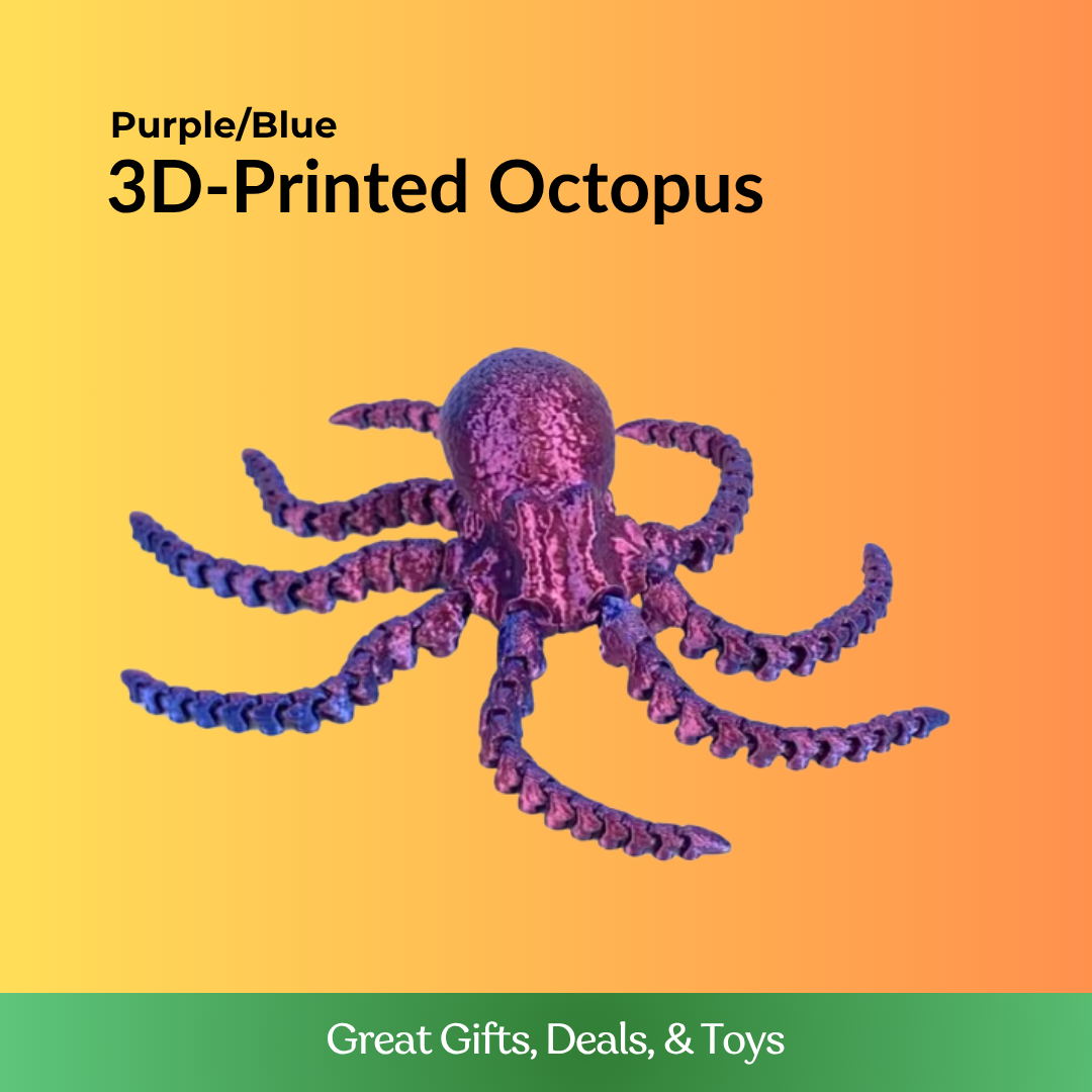 3D-Printed Purple/Blue Octopus