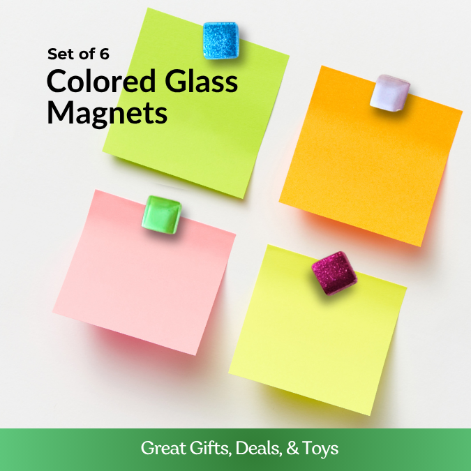 Colored Glass Magnets - Set of 7