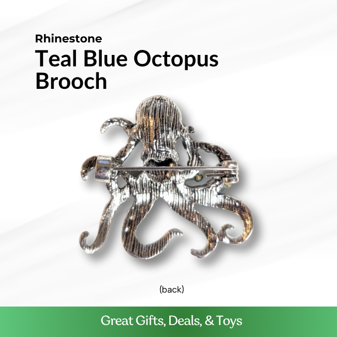 Teal Octopus Brooch