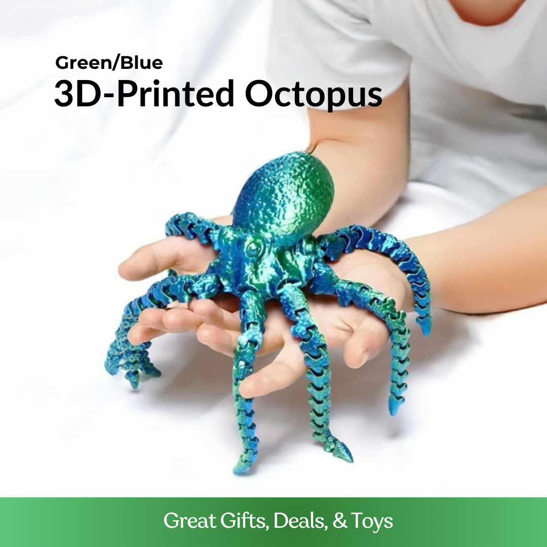 3D-Printed Blue/Green Octopus