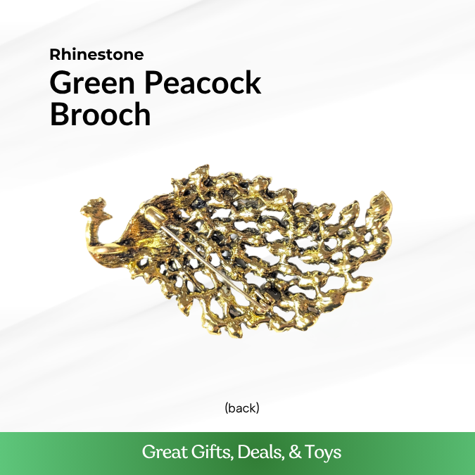 Green Peacock Brooch
