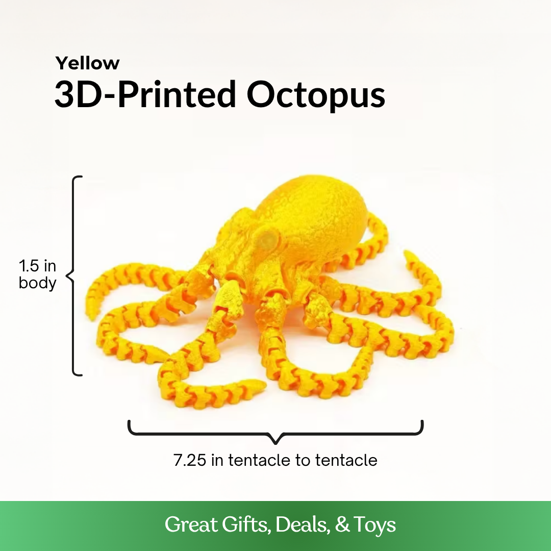 3D-Printed Yellow Octopus