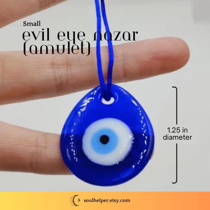 Blue Evil Eye Amulet – Nazar Protection Charm, Spiritual Decor