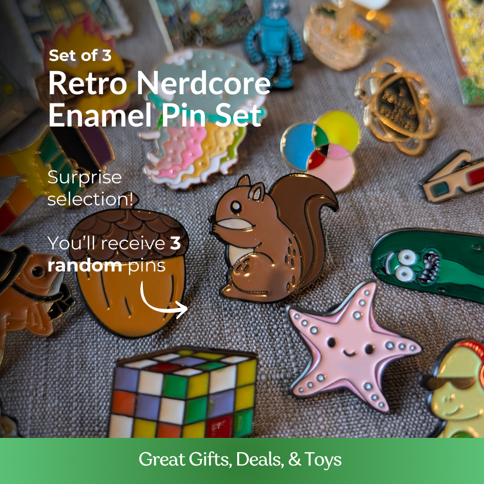 Retro Nerdcore Enamel Pin Set (Surprise Pack of 3)