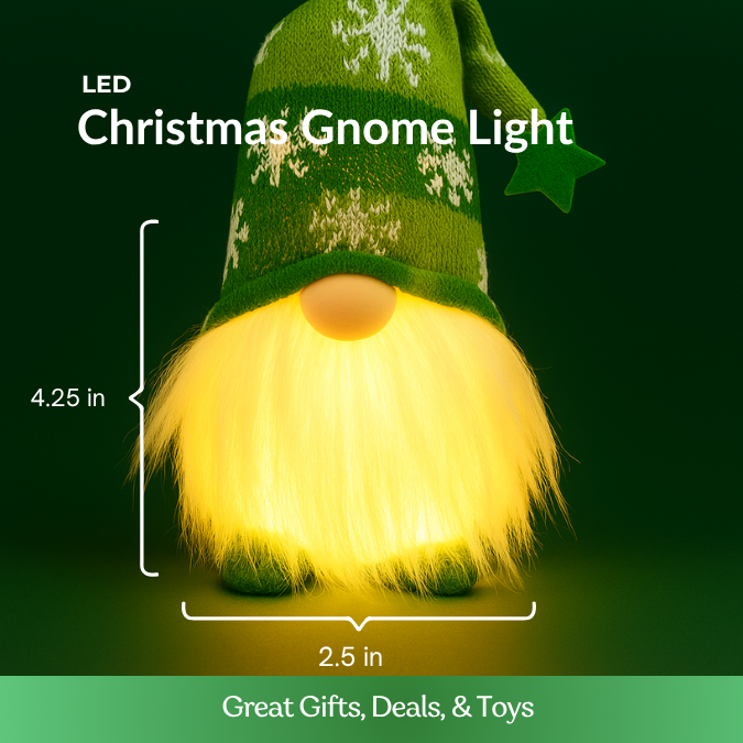 Green Christmas Gnome LED Light