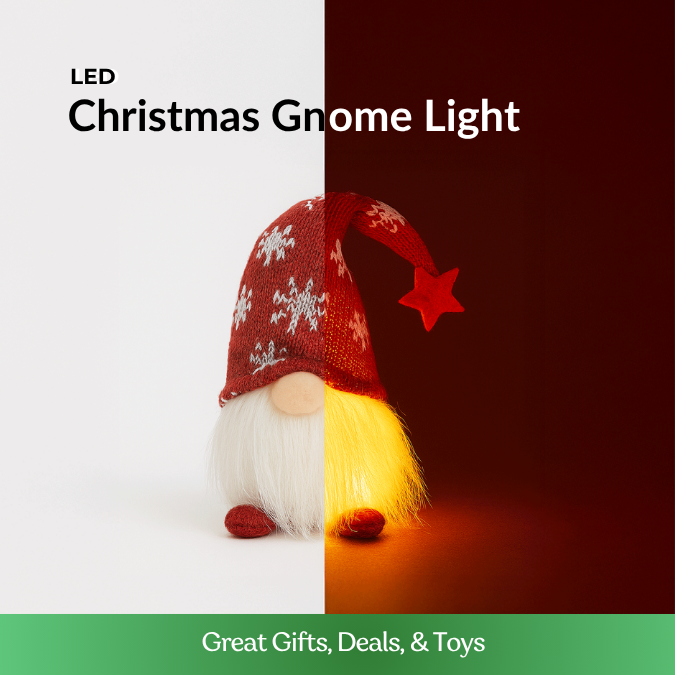Red Christmas Gnome LED Light