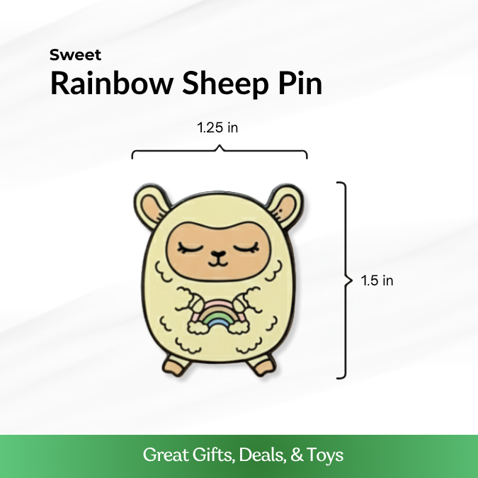 Sheep with Rainbow Enamel Pin