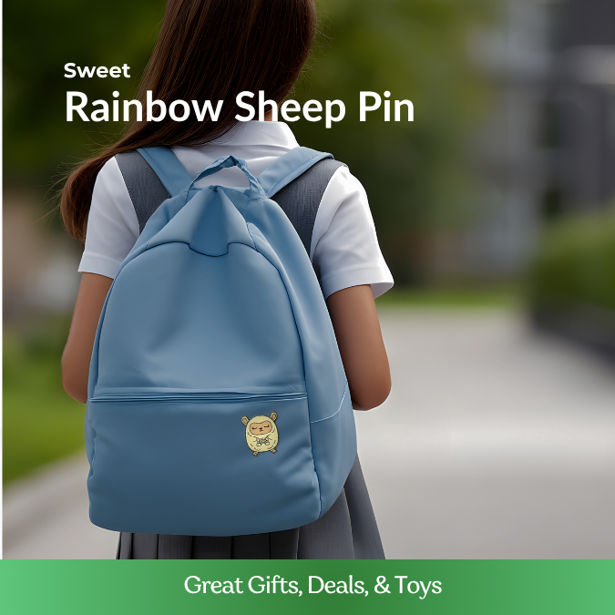Sheep with Rainbow Enamel Pin