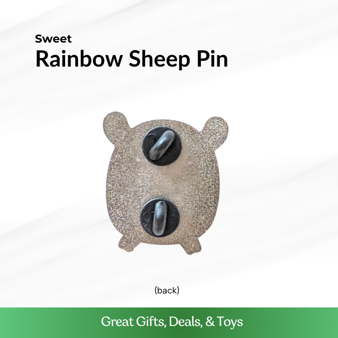 Sheep with Rainbow Enamel Pin