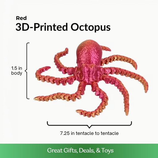 3D-Printed Red Octopus