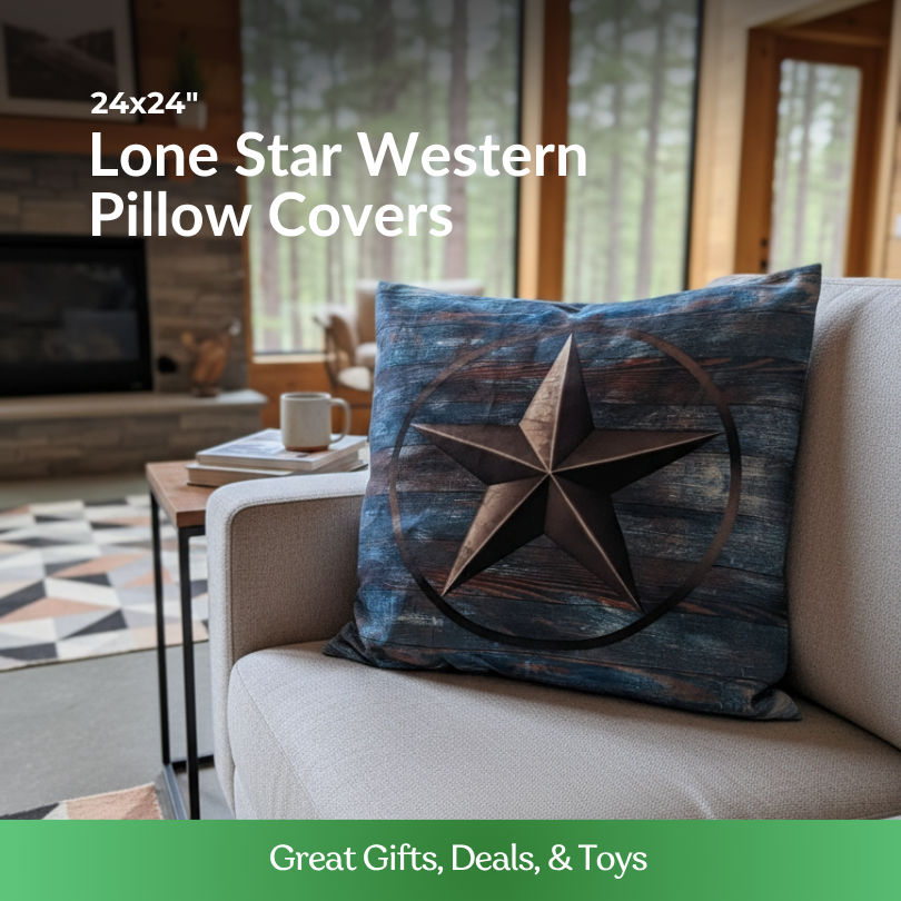 Lone Star Pride: Rustic Western Accent Pillow Covers (Set of 2)