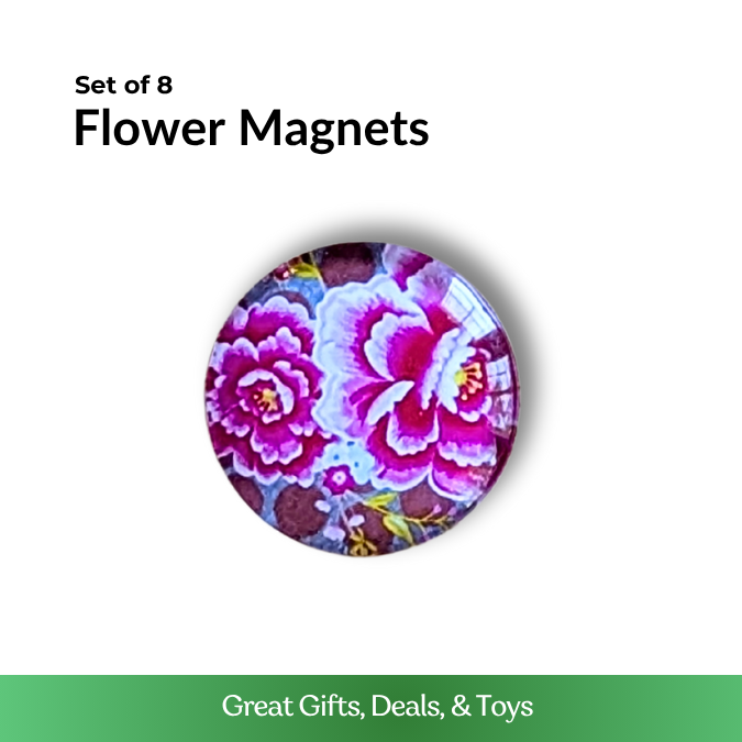 Flower Magnets - Set of 8