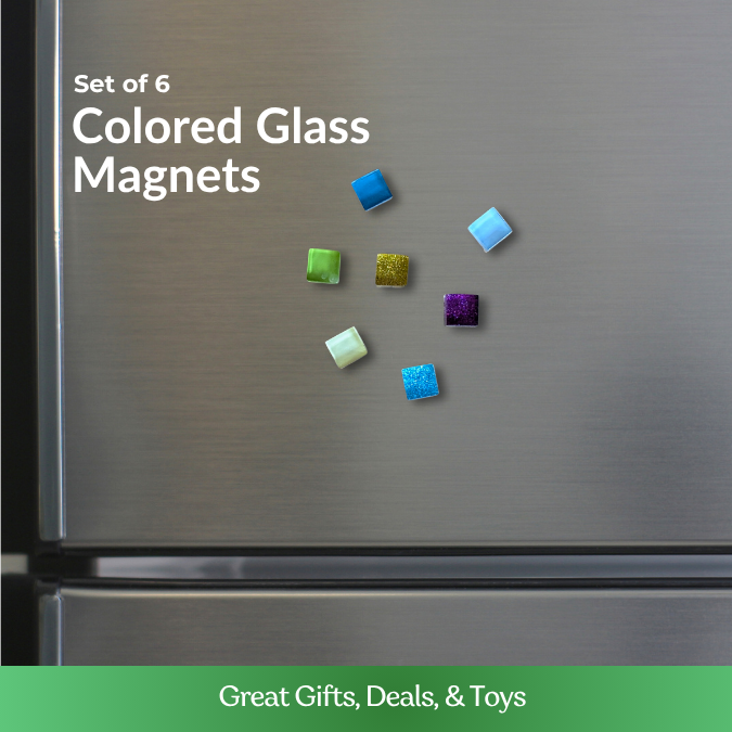 Colored Glass Magnets - Set of 7