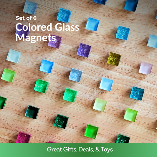 Colored Glass Magnets - Set of 7