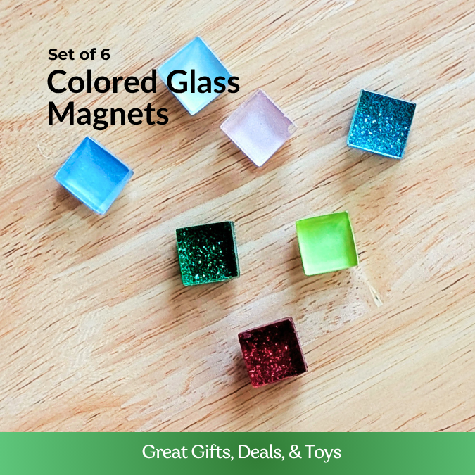Colored Glass Magnets - Set of 7