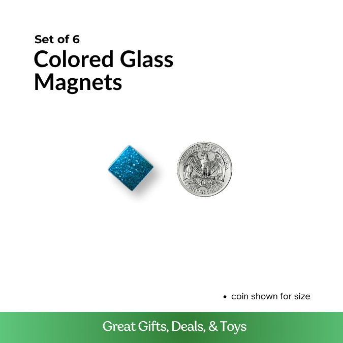 Colored Glass Magnets - Set of 7