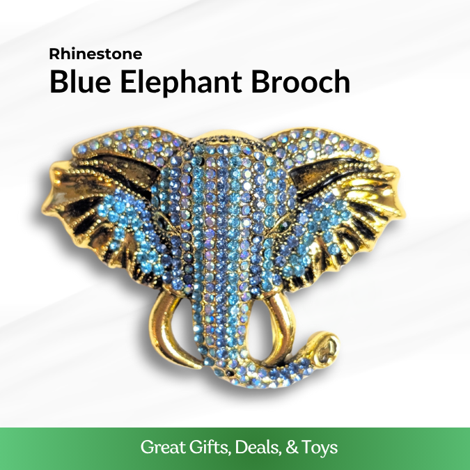 Blue Elephant Brooch - Large