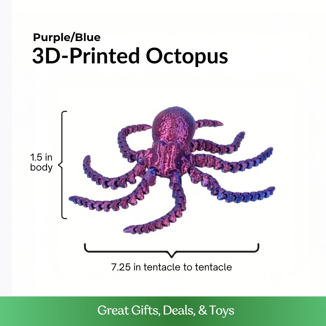 3D-Printed Purple/Blue Octopus