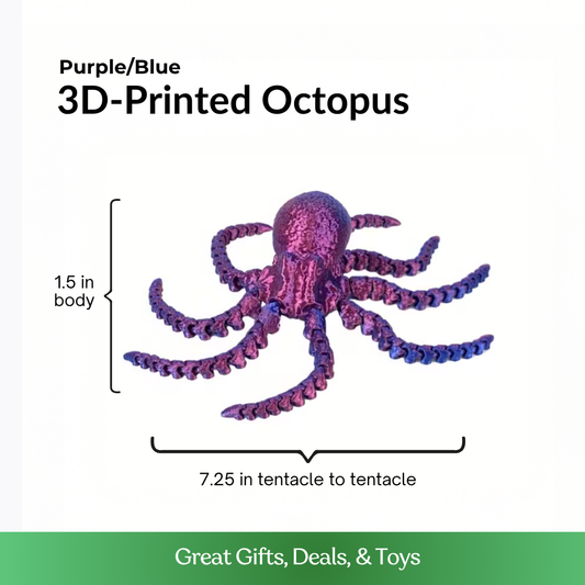 3D-Printed Purple/Blue Octopus