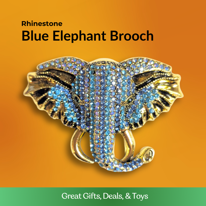 Blue Elephant Brooch - Large