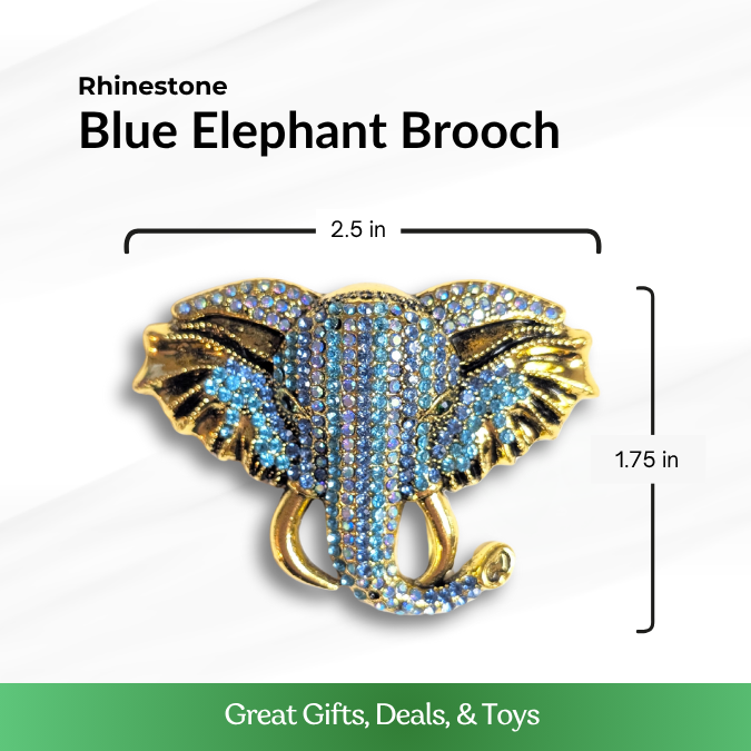 Blue Elephant Brooch - Large