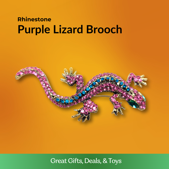 Purple Lizard Brooch