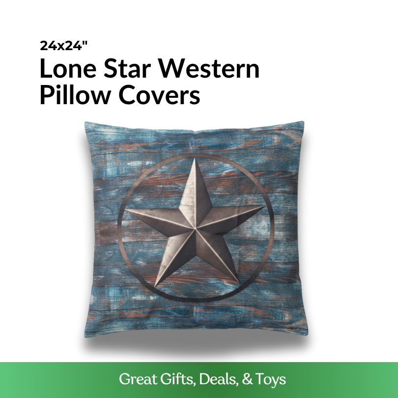 Lone Star Pride: Rustic Western Accent Pillow Covers (Set of 2)
