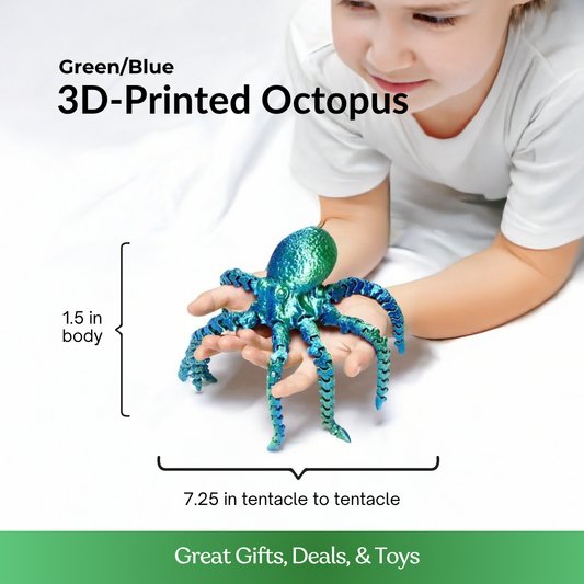 3D-Printed Blue/Green Octopus