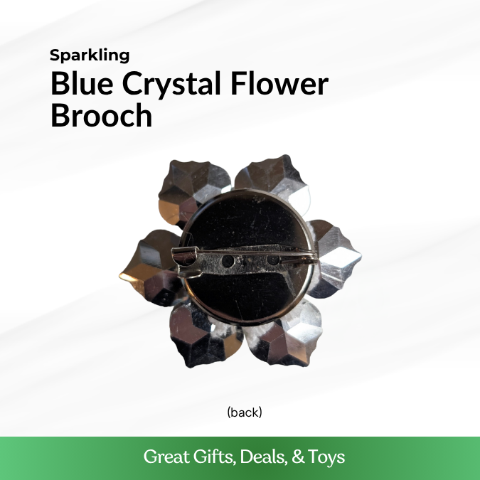 Blue Crystal Flower Brooch