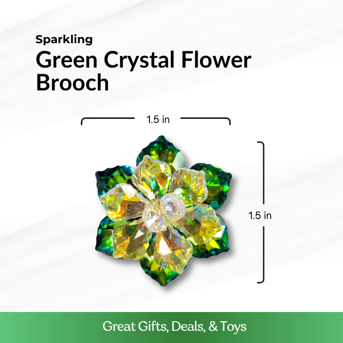 Green Crystal Flower Brooch