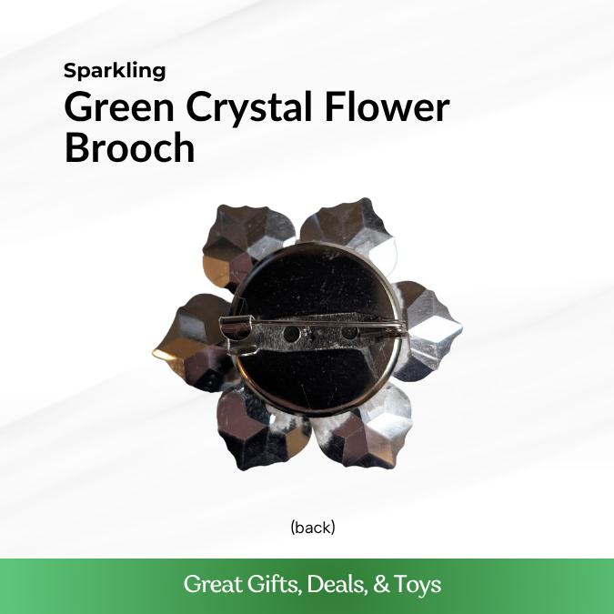 Green Crystal Flower Brooch
