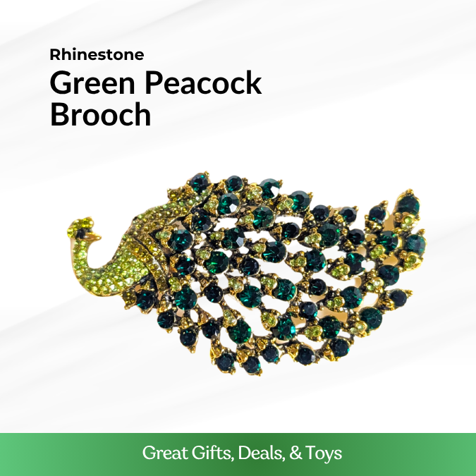 Green Peacock Brooch