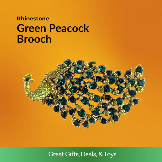 Green Peacock Brooch