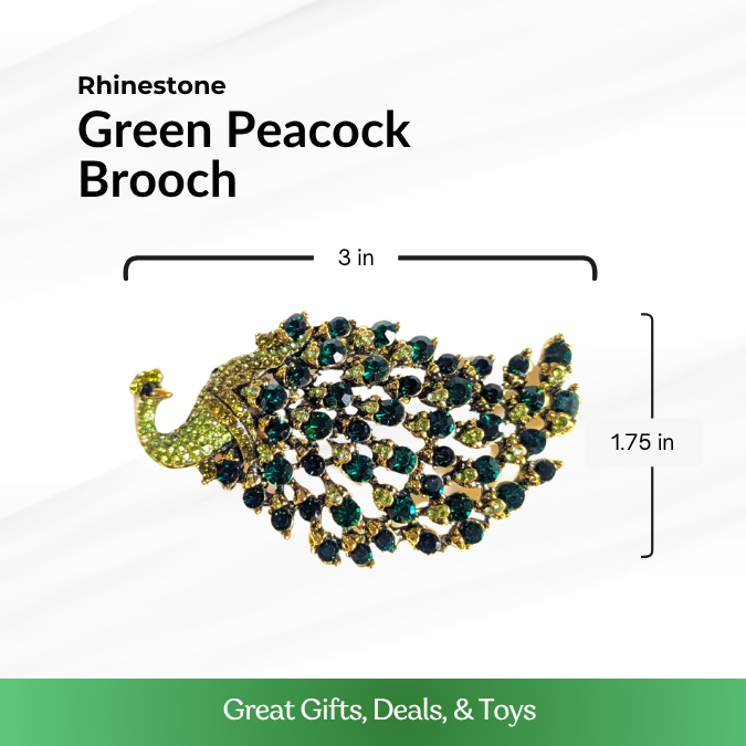 Green Peacock Brooch