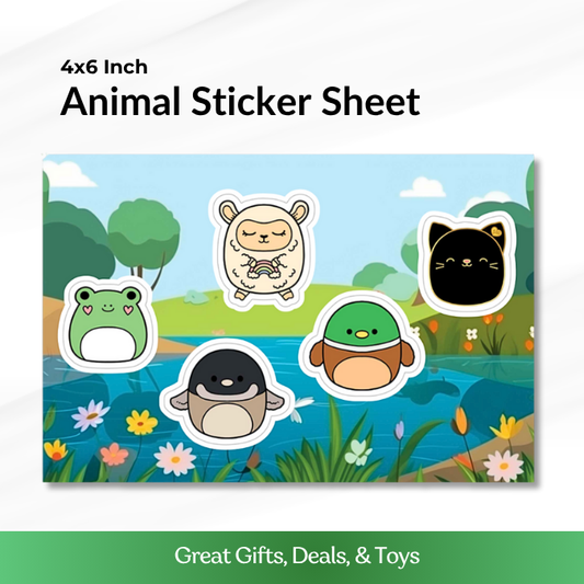 Animal Friends Vinyl Sticker Sheet – 4x6 Inch