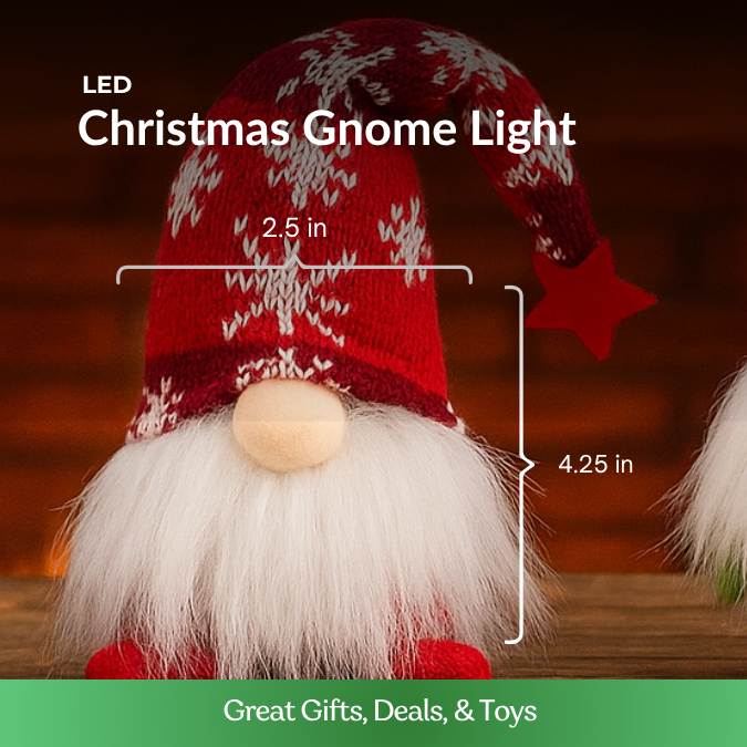 Red Christmas Gnome LED Light