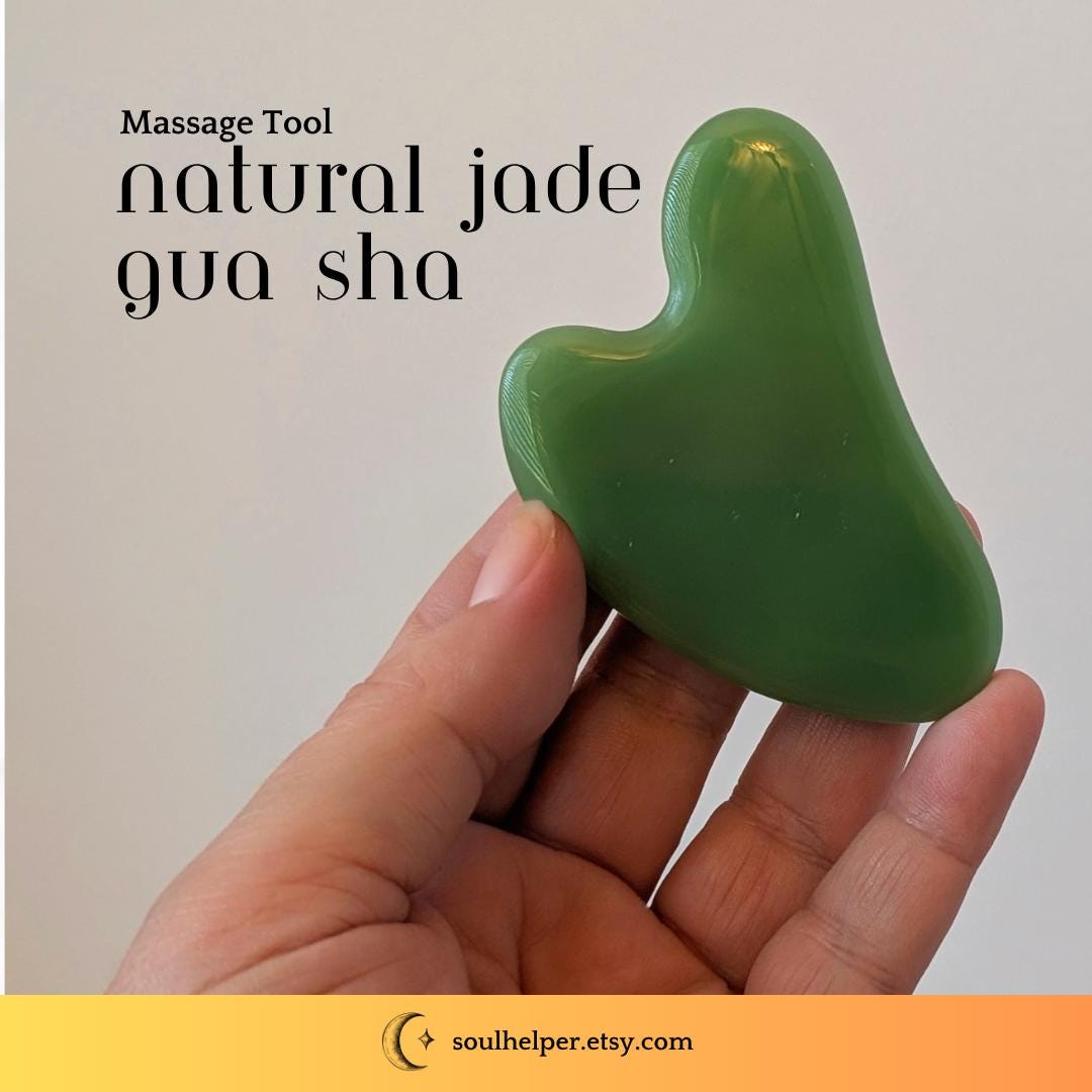 Aventurine Gua Sha Tool – Natural Jade Stone Facial Massager