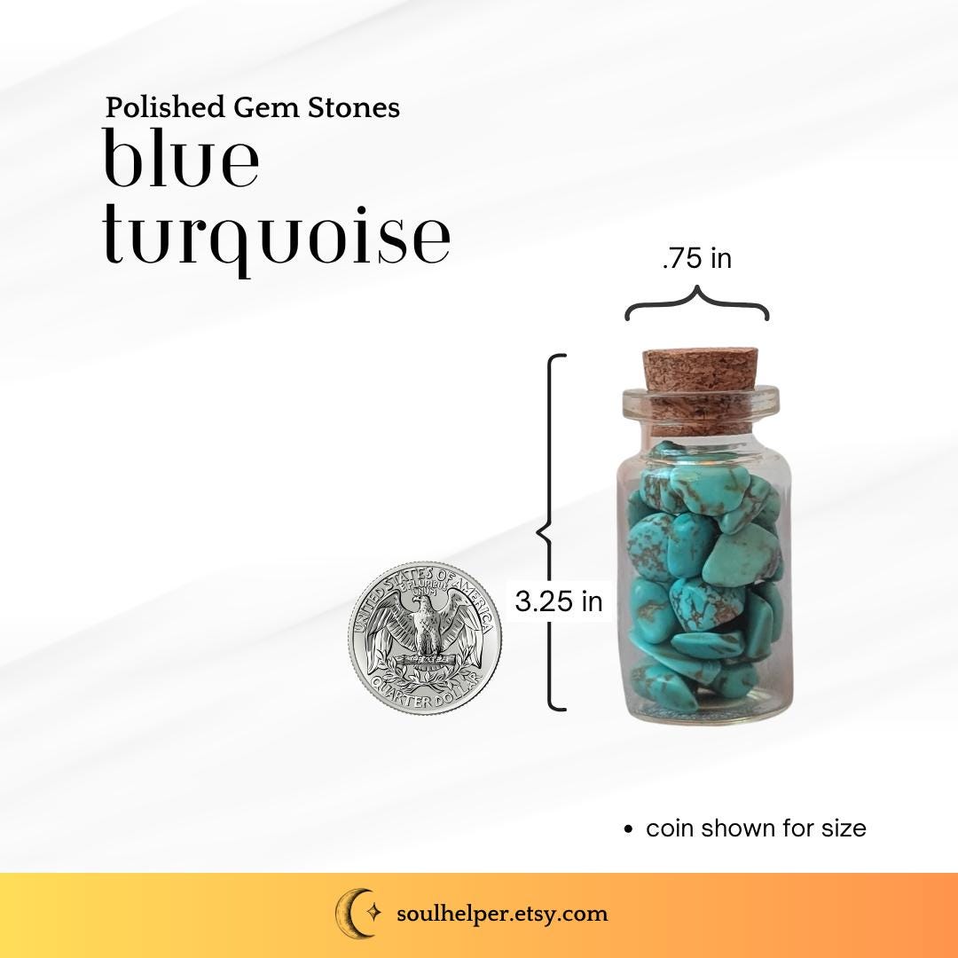 Small Turquoise Crystal Bottle – Small Polished Gemstone Jar for Protection, Peace, and Spiritual Balance