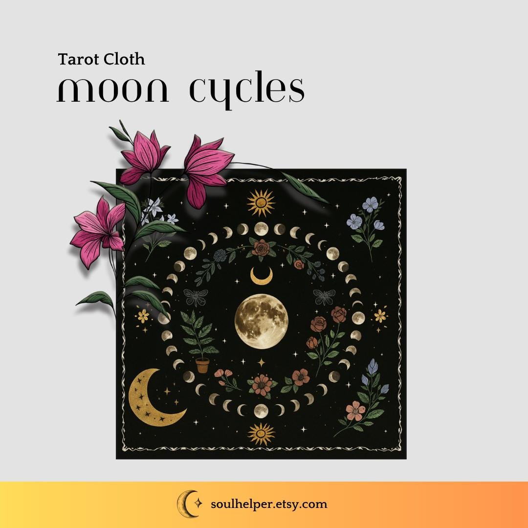 Celestial Tarot Cloth Collection – 19.3x19.3” Lightweight Altar Cloths for Tarot, Meditation, and Spiritual Rituals