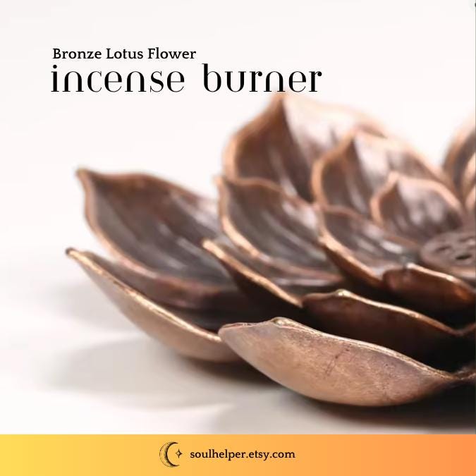 Bronze Lotus Flower Incense Holder