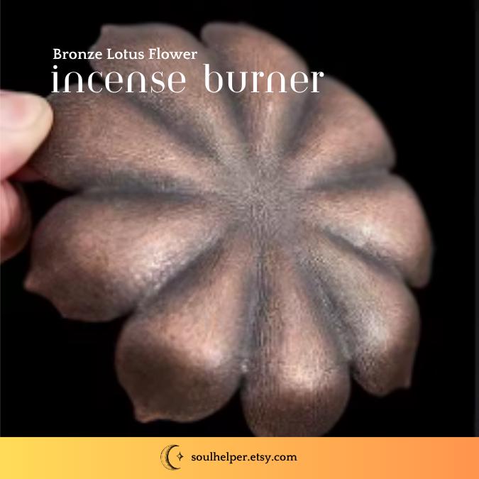 Bronze Lotus Flower Incense Holder