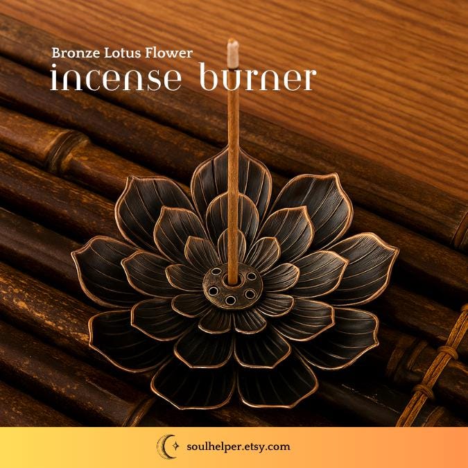 Bronze Lotus Flower Incense Holder