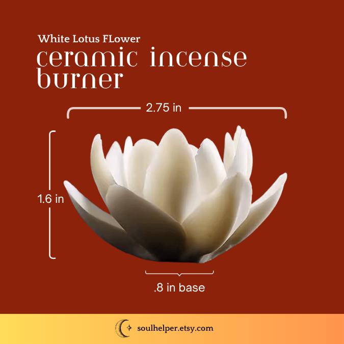 Ceramic Lotus Flower Incense Burner – For Meditation, Purification, and Spiritual Calm